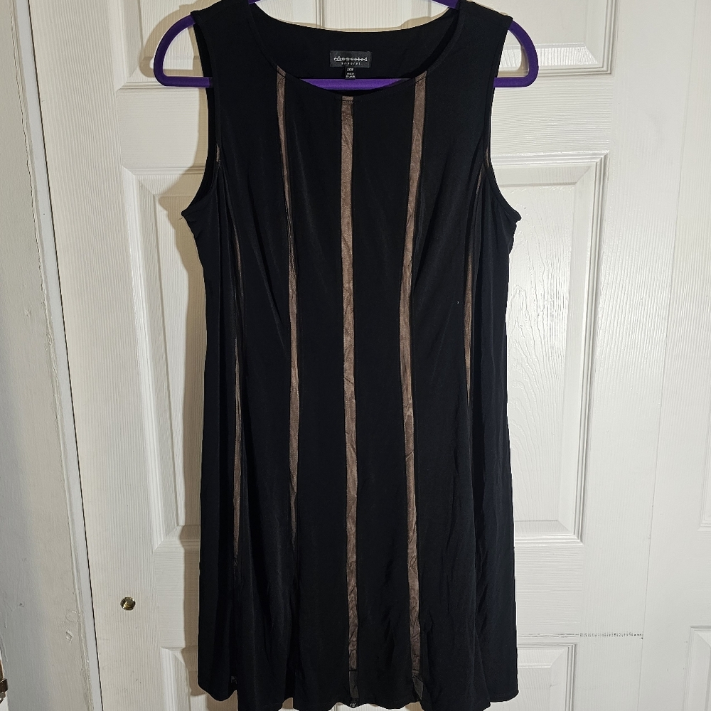 20w Connected Black Nude Cocktail Dress Plus Size Tan Wedding Formal Date